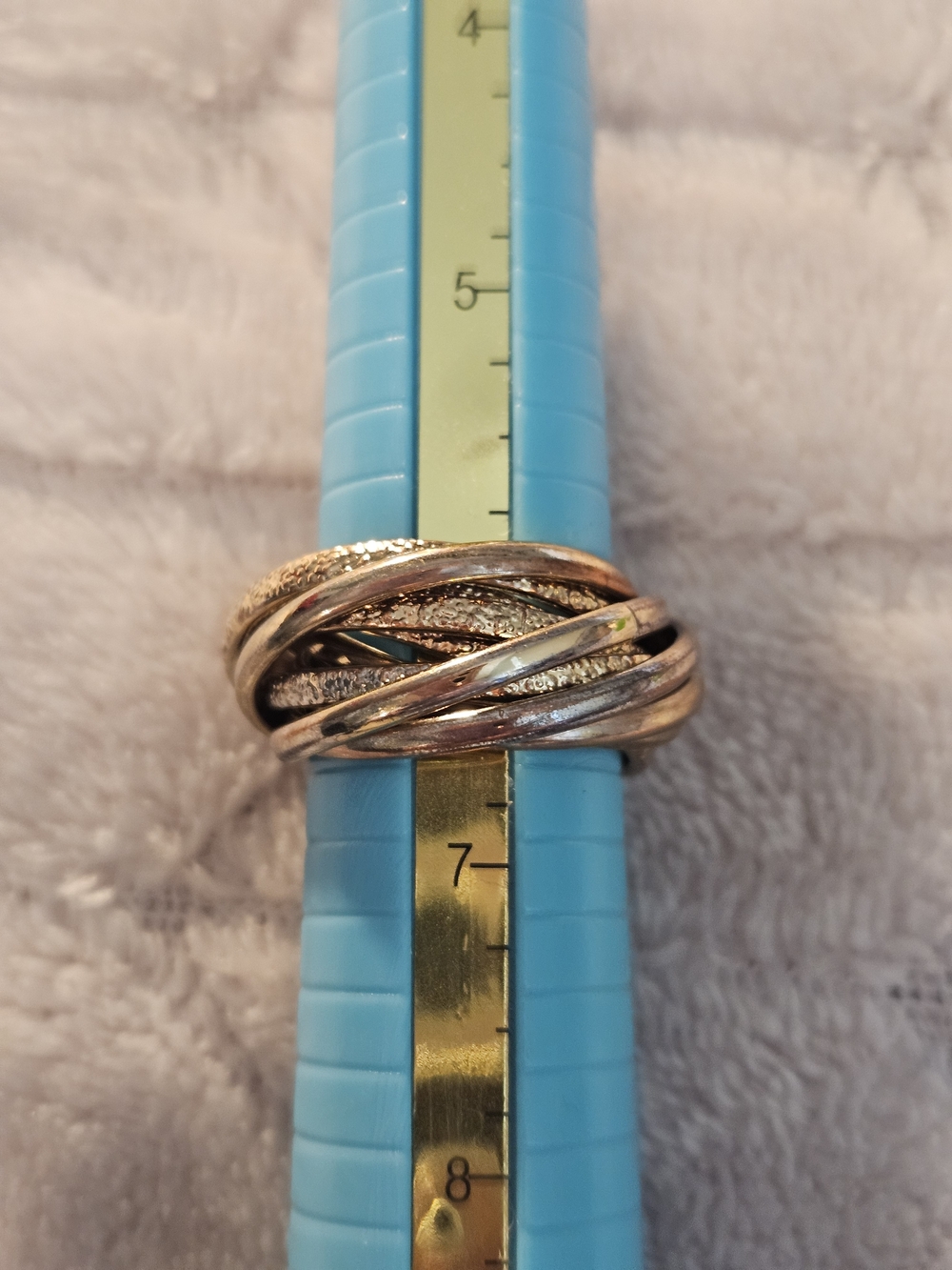 Tri-Tone Interwoven Women's Fashion Ring - Rose, Gold, Silver